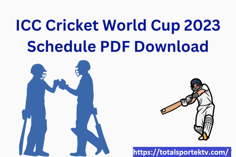 ICC Cricket World Cup 2023 Download Schedule in PDF Online